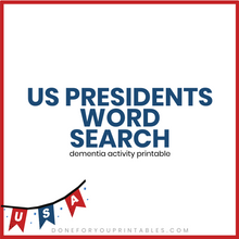 Load image into Gallery viewer, US Presidents Word Search