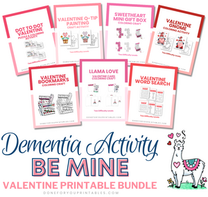 Dementia Activity Be Mine Valentine Printable Bundle