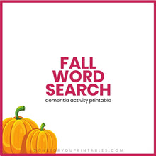 Load image into Gallery viewer, Fall Word Search